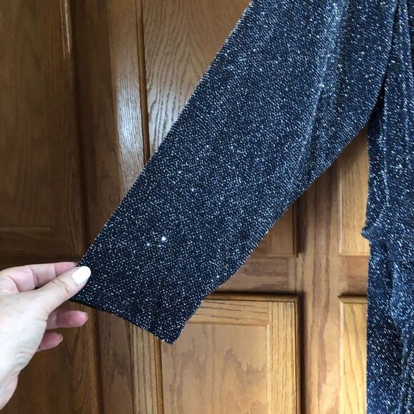 NWT Vince Camuto Metallic V-Neck Ruched Long Sleeve Maxi Dress Plus Size 22W - Picture 5 of 13